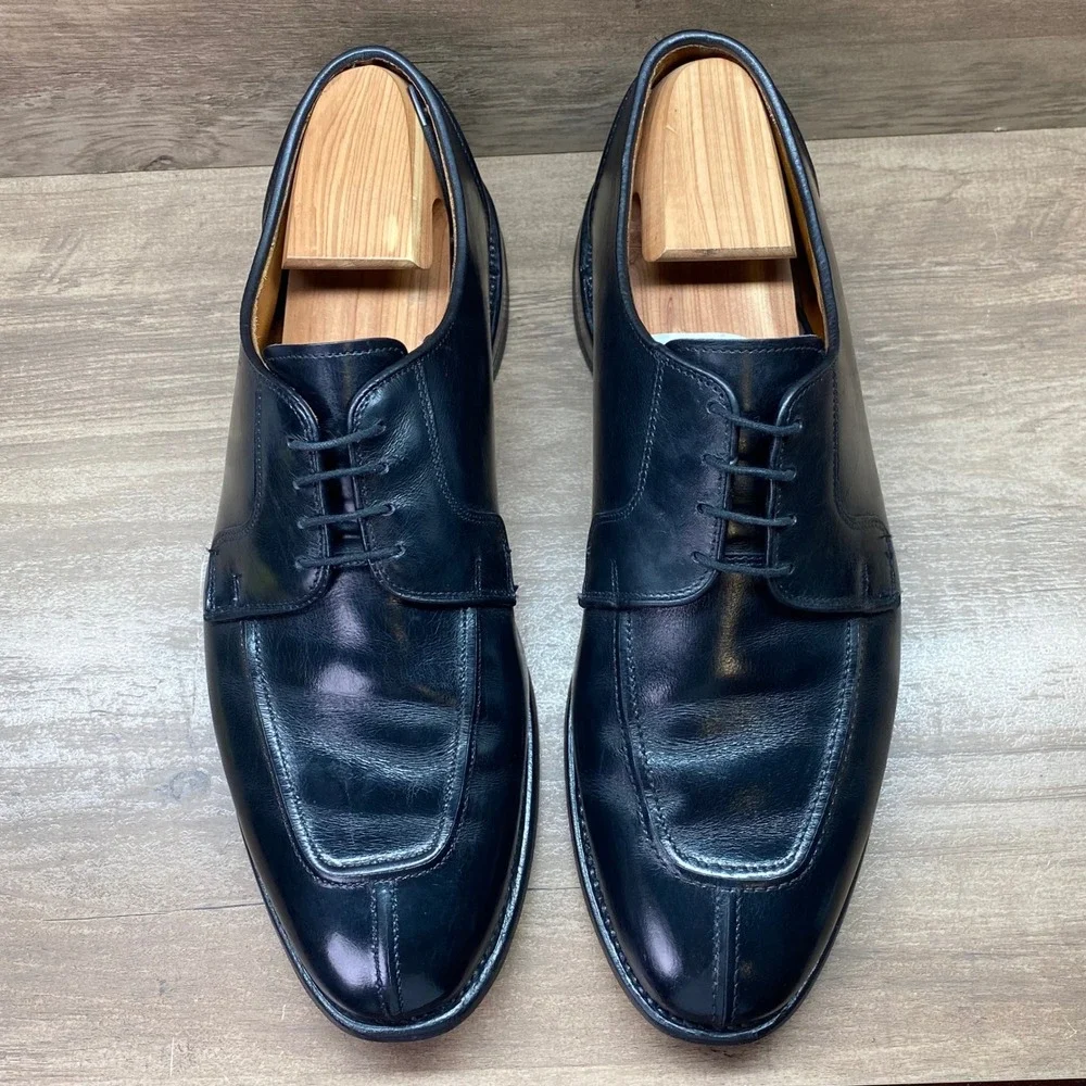 Allen Edmonds Hancock Derby Mens 12 D Black USA Vintage Dress Shoes 8404